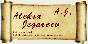 Aleksa Jegarčev vizit kartica